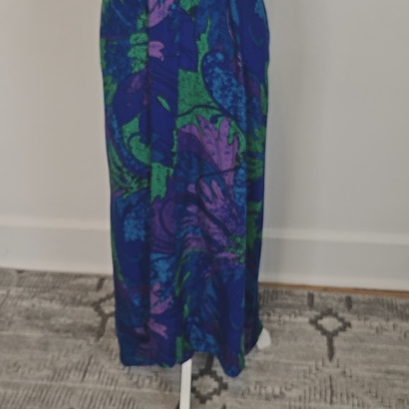 Vintage Sun Fashions of Hawaii Purple Maxi  Cape Dress size L - Picture 4 of 10
